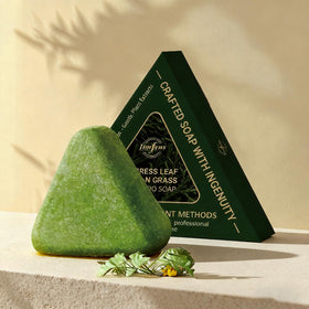 Anweina shampoo bar in shower scene showing easy in-use handling