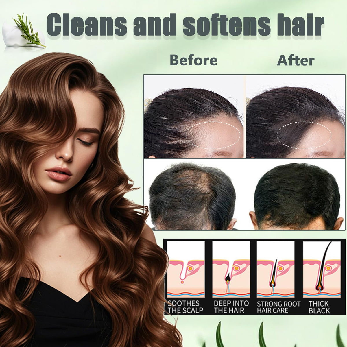 Anweina person using bar in shower massaging scalp for renewed scalp clarity benefit