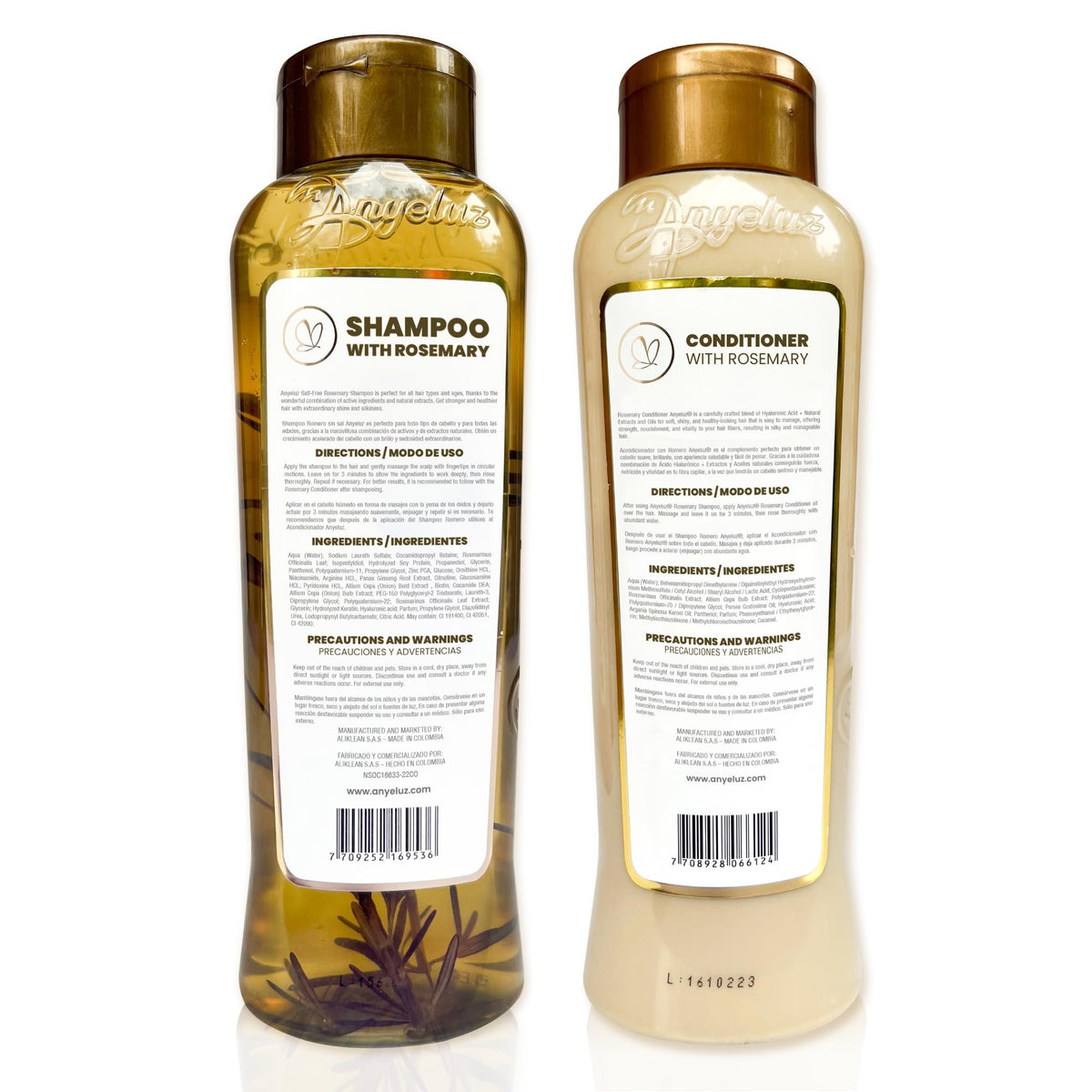 ANYELUZ bottles on bathroom shelf creating a tidy daily ritual