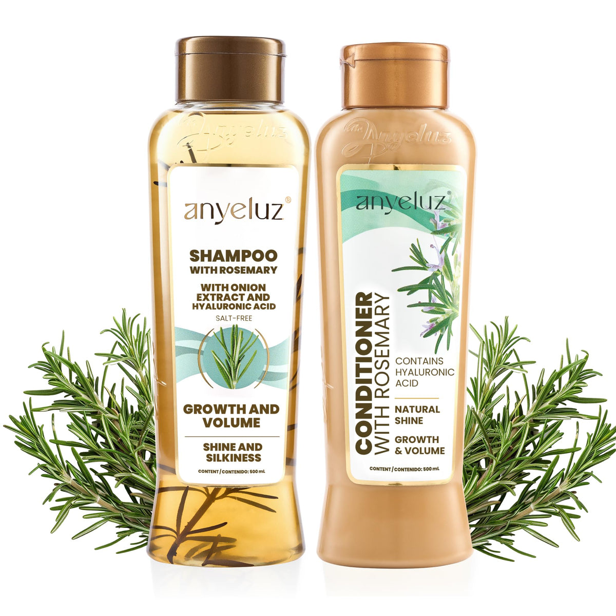 ANYELUZ front packaging showing rosemary set and clear benefits