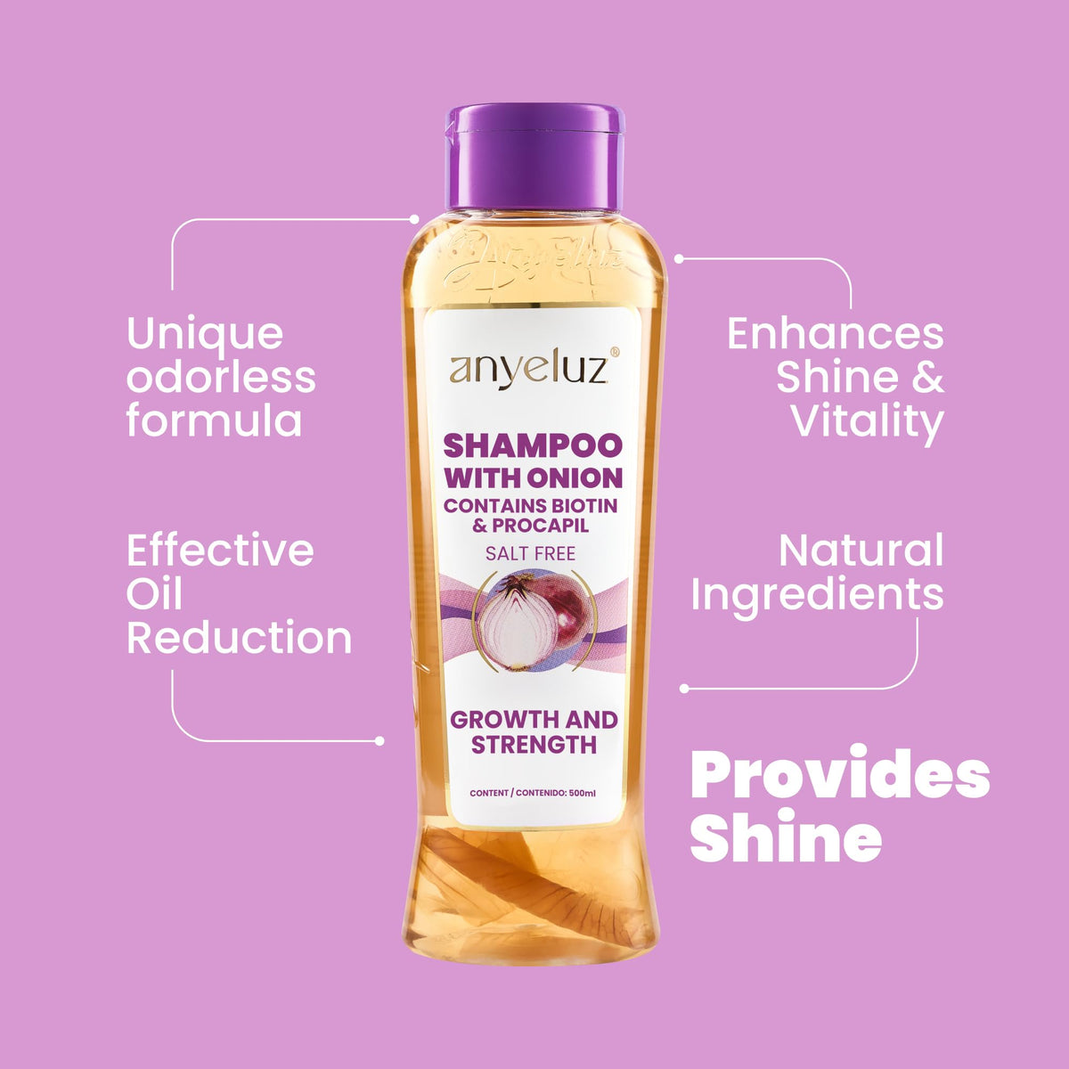 ANYELUZ before and after hair results showing reduced oil and improved shine