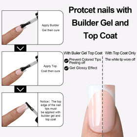 Anyos close-up of nail tip curvature showing smooth finish and natural fit
