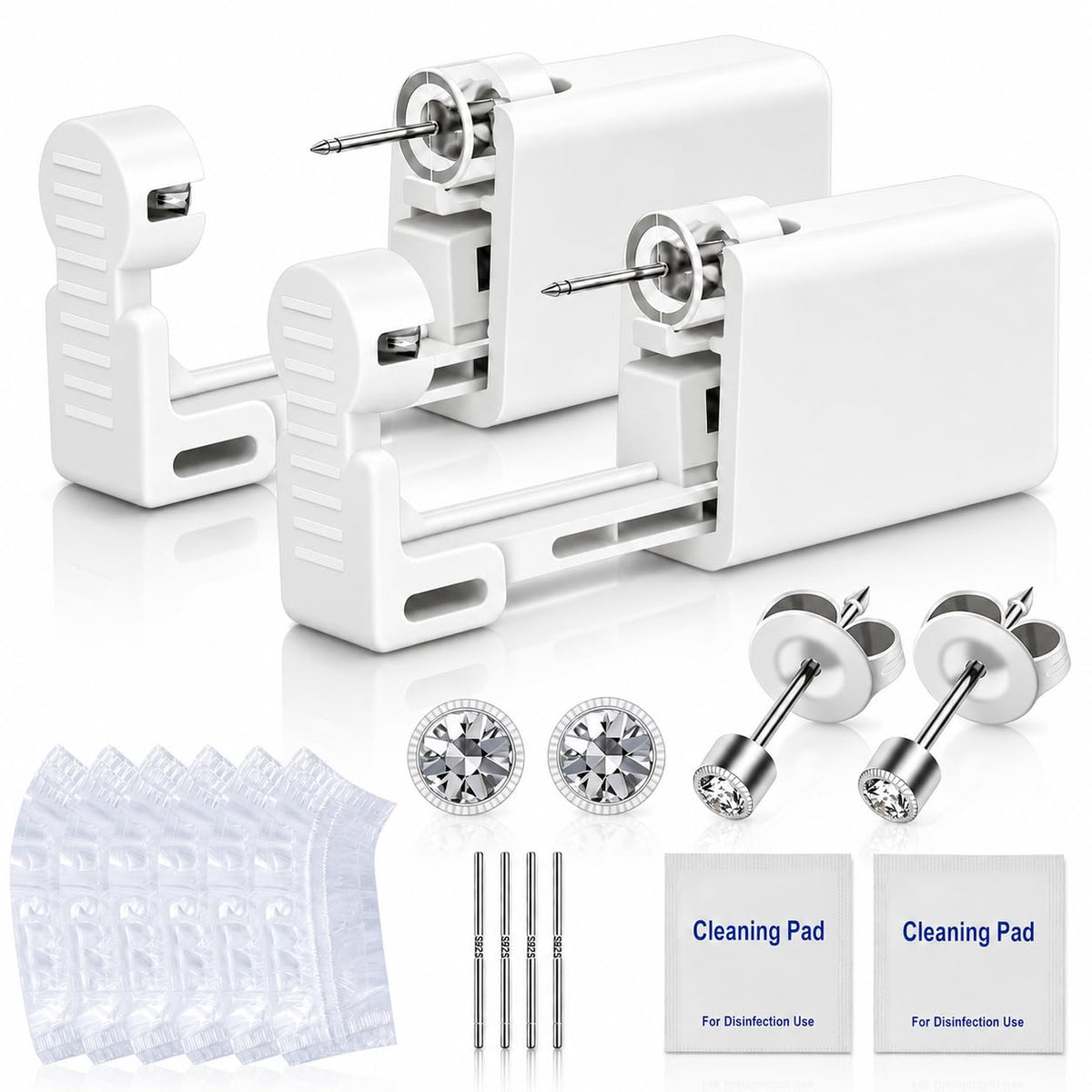 Anzero front packaging showing disposable ear piercing kit and benefits