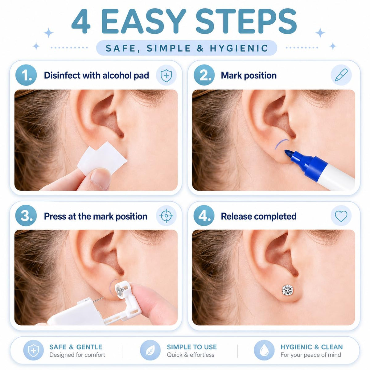 Anzero gun in hand demonstration showing easy align-and-press operation