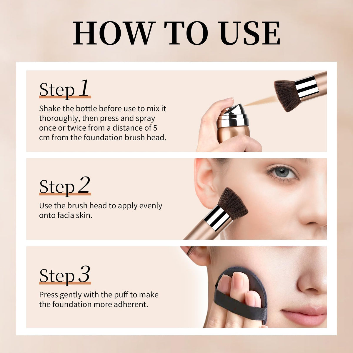 AOAZXBB puffs and brushes set included for convenient, polished application