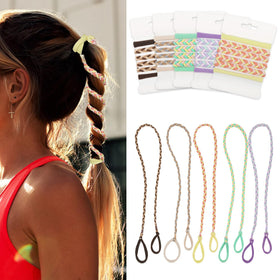 AOCOROE front product set showing five spiral hair ties, quick styling benefit