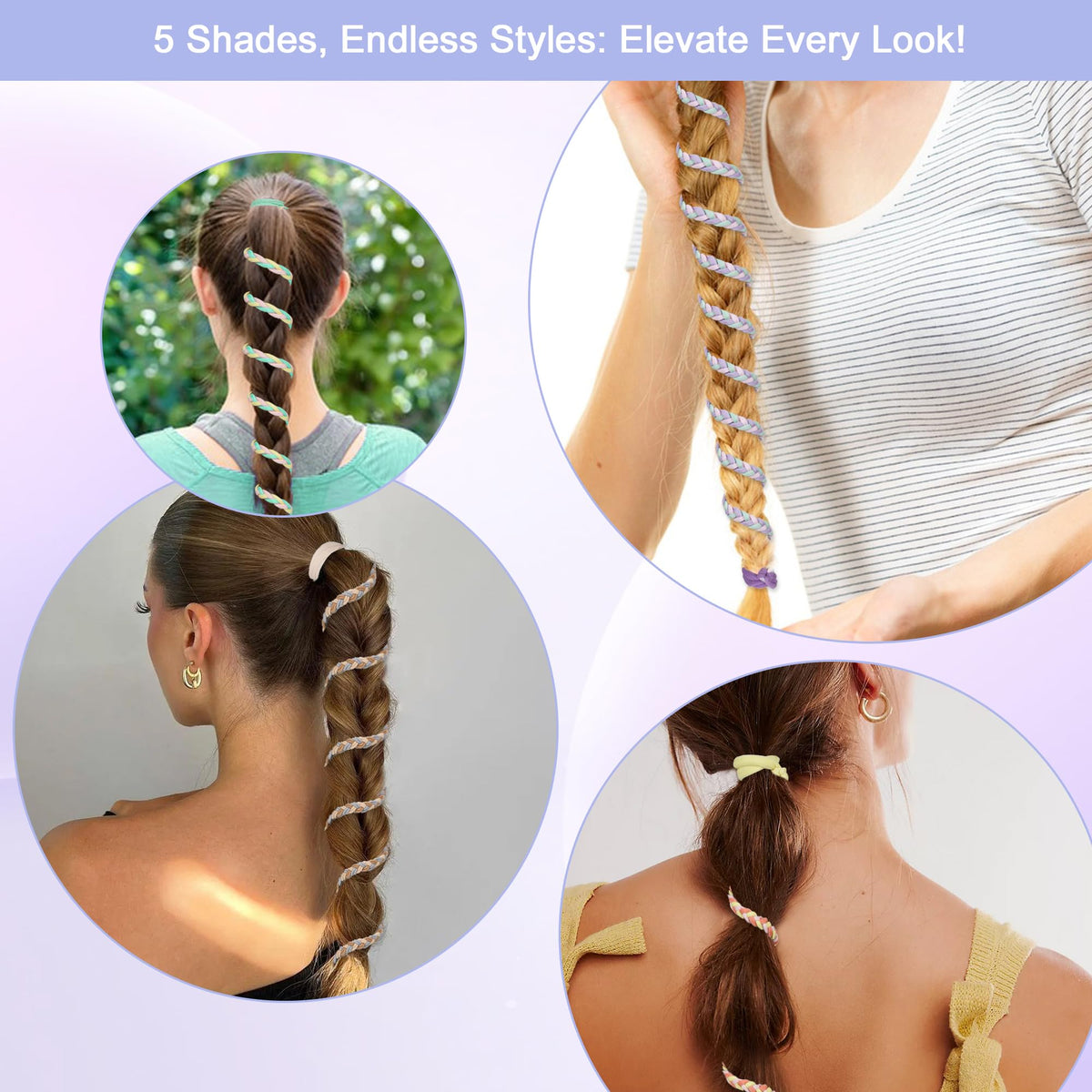 AOCOROE hair tie worn in wet hair after swim, swim-safe benefit
