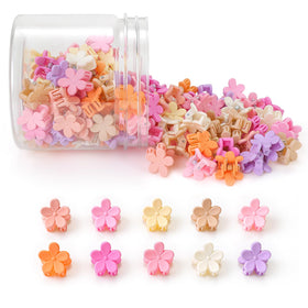 AOENJIE front packaging showing 100 colorful mini flower clips and variety