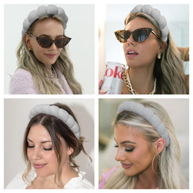 AOENJIE headband in use while washing face keeps hair dry