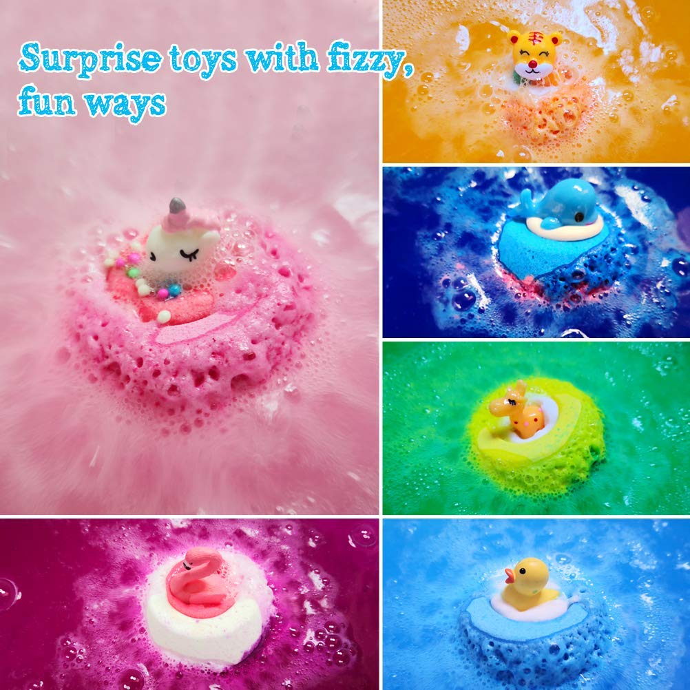 Aofmee bath bomb fizzing in tub with child-friendly colors, promotes calm play