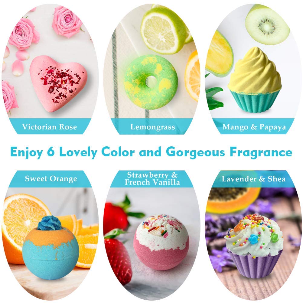 Aofmee bath bomb fizzing in tub creating colorful water and relaxing aromatherapy benefits