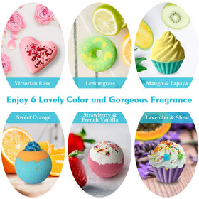 Aofmee bath bomb fizzing in tub creating colorful water and relaxing aromatherapy benefits