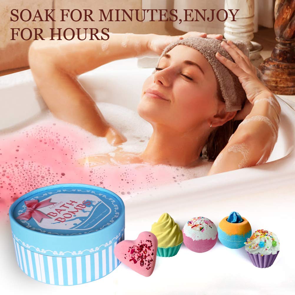 Aofmee bath bomb held in hand to show scale and easy single-bath portioning benefit