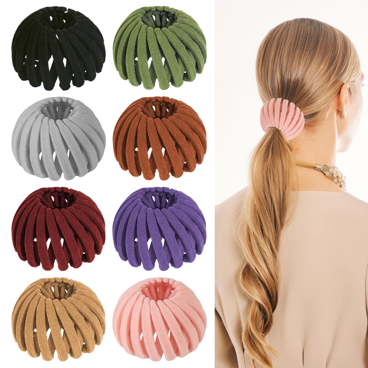 Aokid front packaging showing 8 bird nest hair clips and clear benefit of quick styling