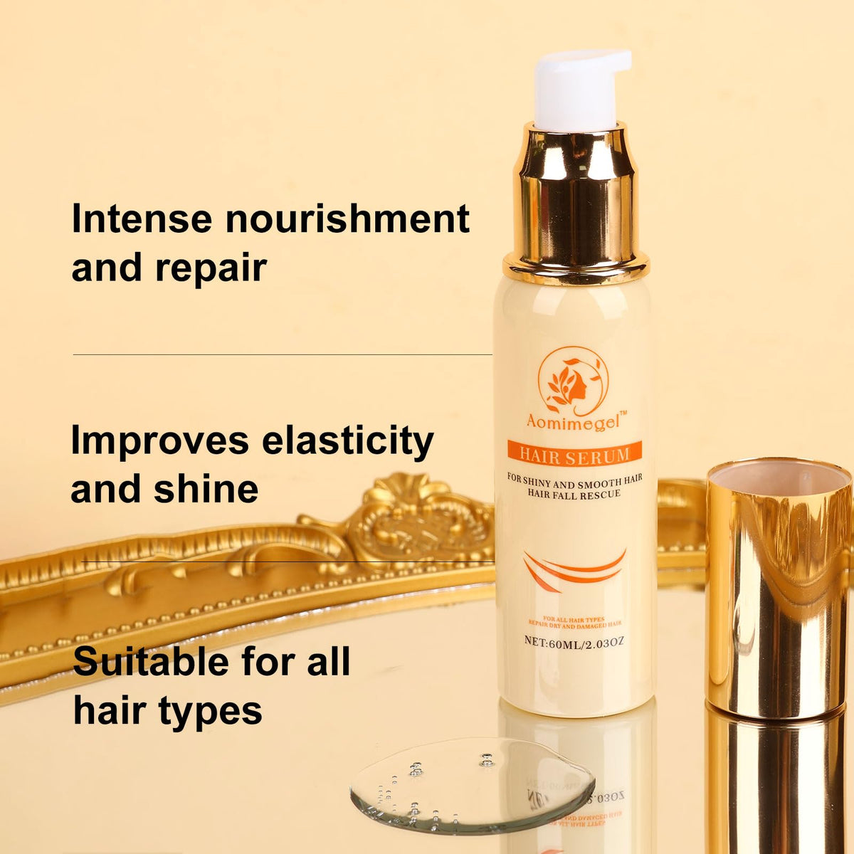 Aomimegel being applied in shower to repair and detangle hair
