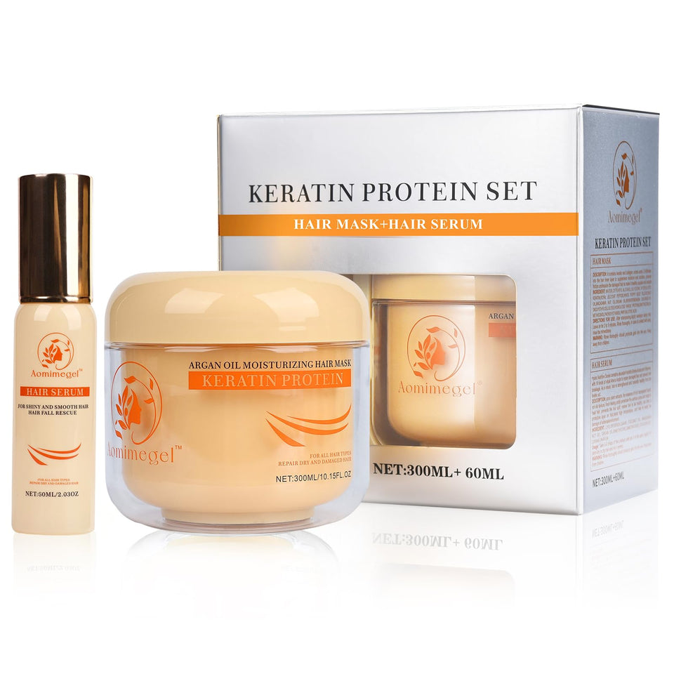 Aomimegel front packaging showing full mask and oil set and benefits