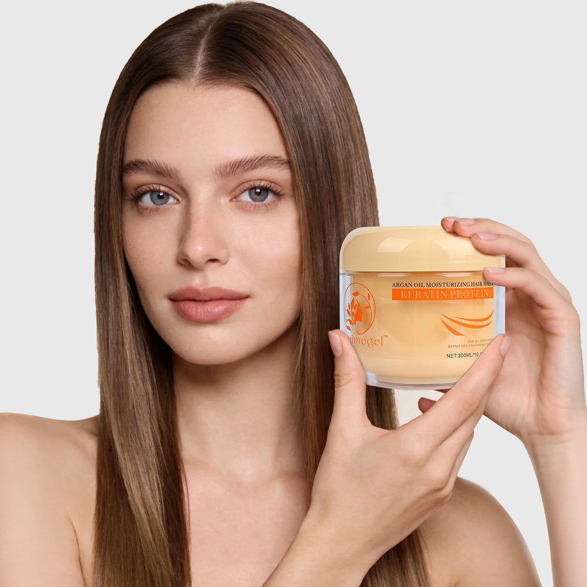 Aomimegel styled hair after use showing shine and smoother texture