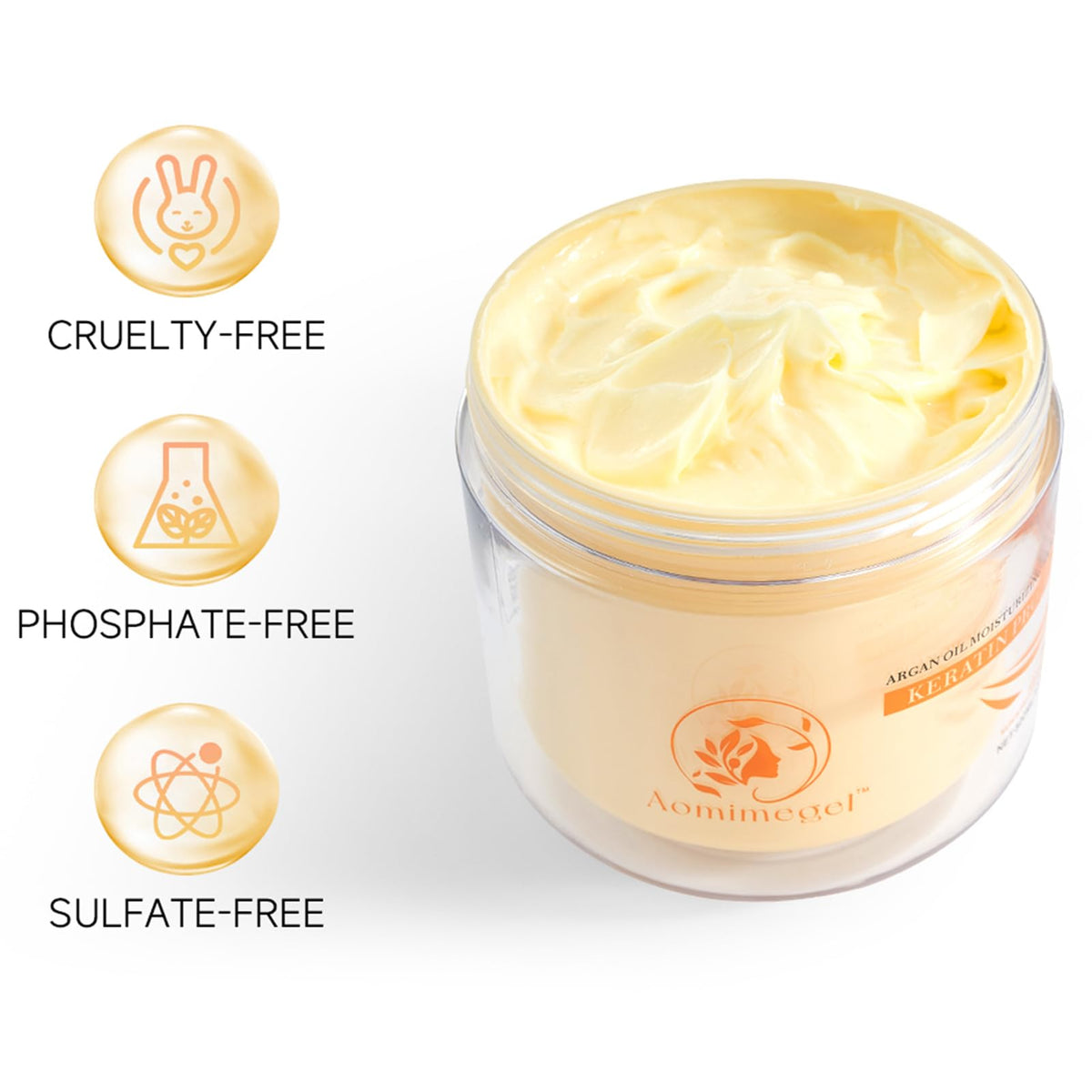 Aomimegel open mask creamy texture highlighting rich hydration and quick absorption