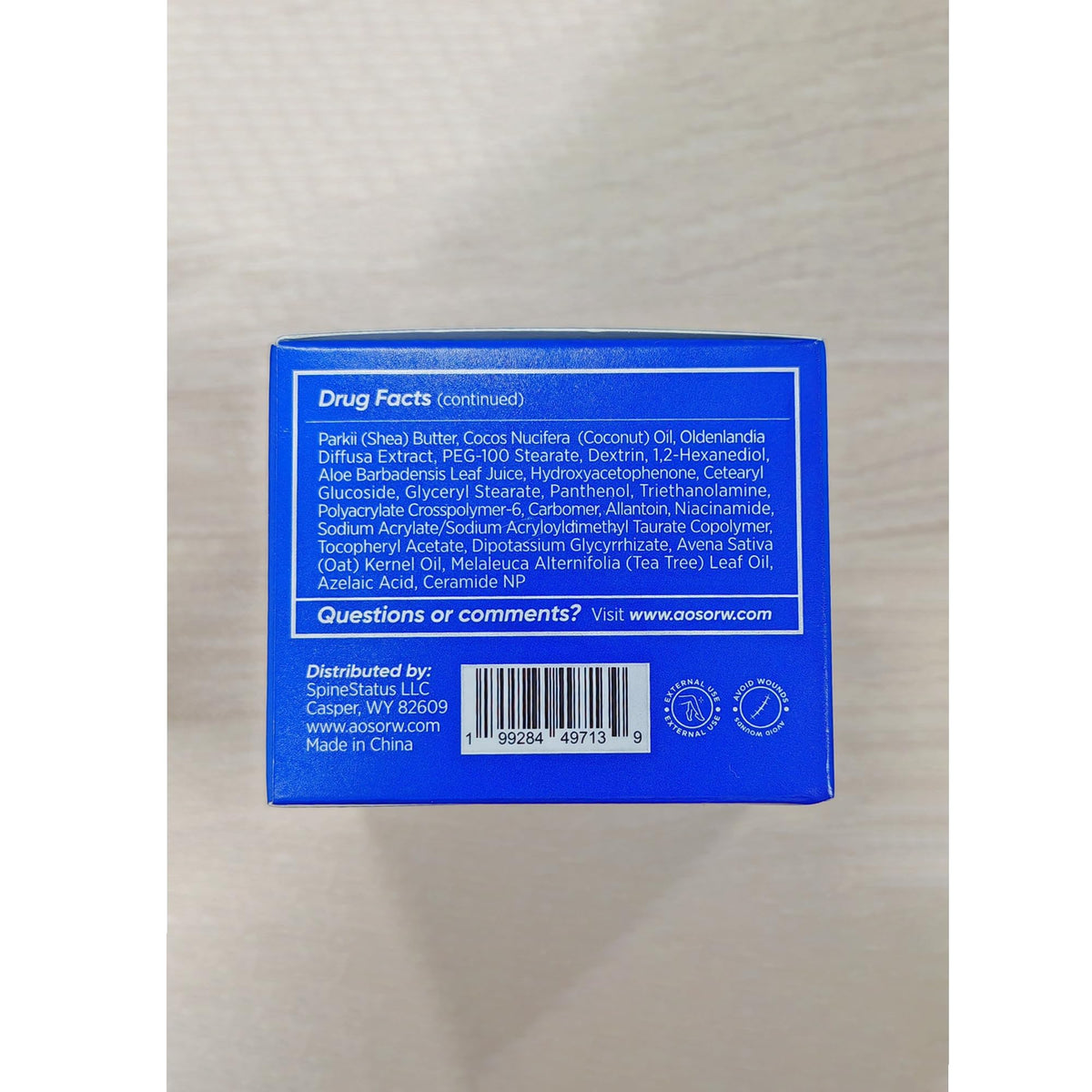 AOSORW retail packaging box displaying brand and product presentation