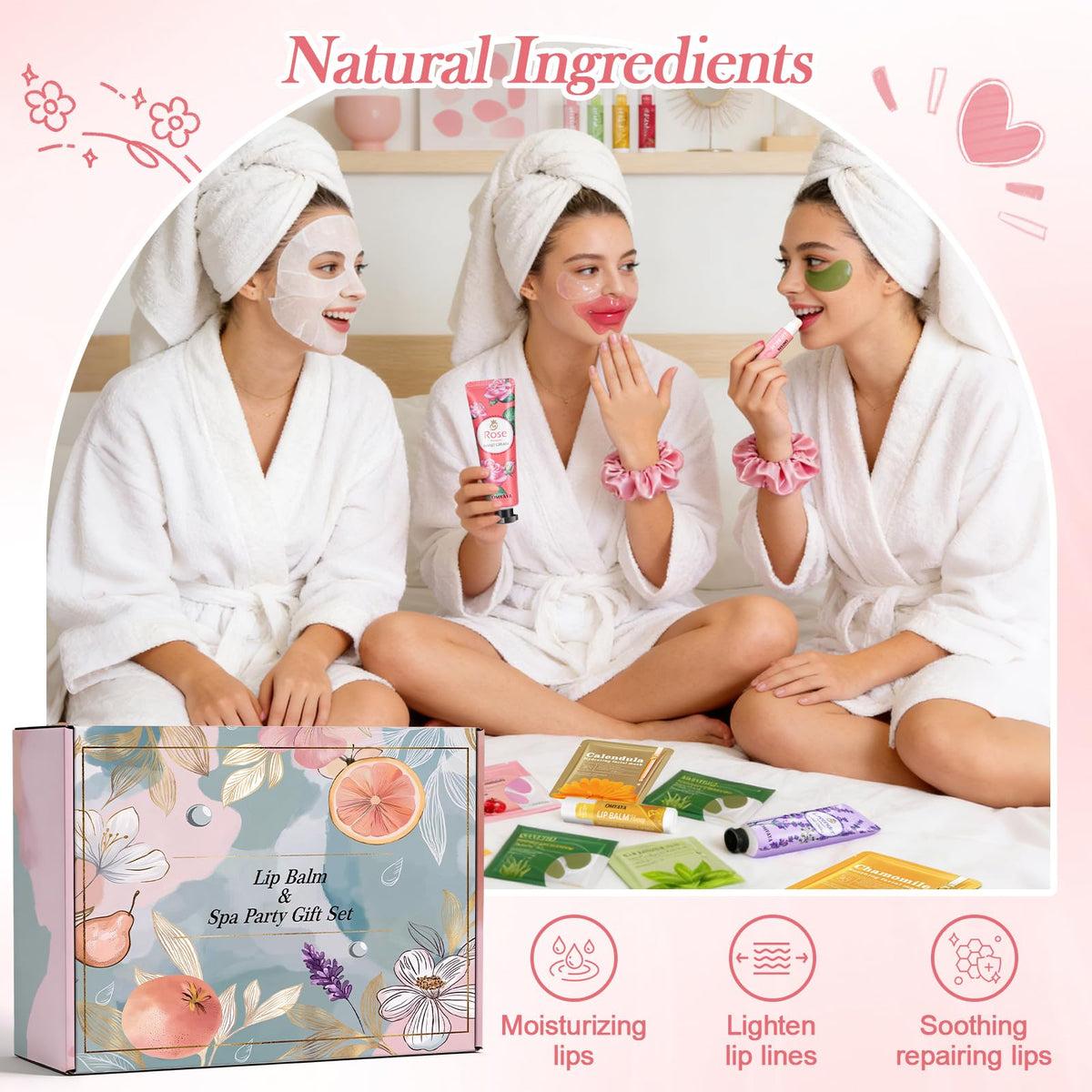Aottom gift assembly with organza bags and cards for easy party-ready presentation