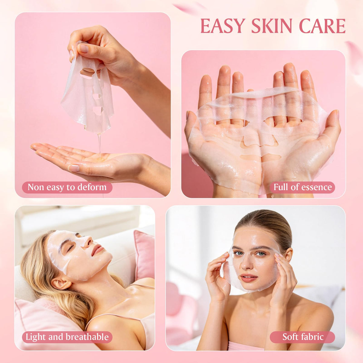 Aottom sheet mask texture close-up showing soft material and even serum