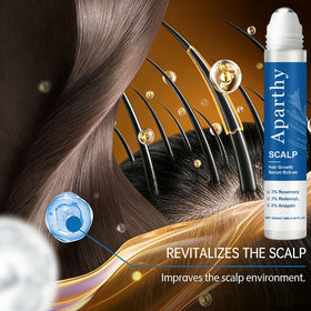 Aparthy being applied to scalp illustrating targeted nourishment and convenience