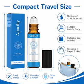 Aparthy roll-on applied along hairline demonstrating targeted application for neat, non-greasy finish