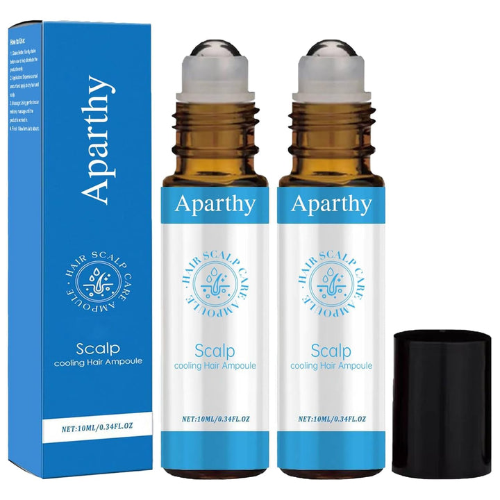 Aparthy front packaging showing two 10ml roll-on bottles and clear branding for travel-friendly use