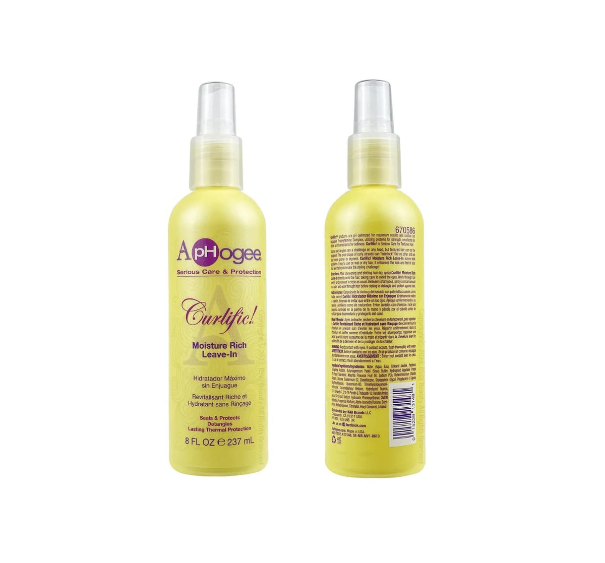 Aphogee Curlific spray texture closeup demonstrating fine mist that delivers even moisture and slip