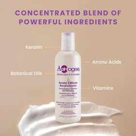 Aphogee being applied to a hair strand demonstrating easier detangling benefit