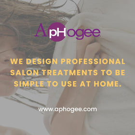Aphogee bottles held in hand showing scale and easy at-home professional care