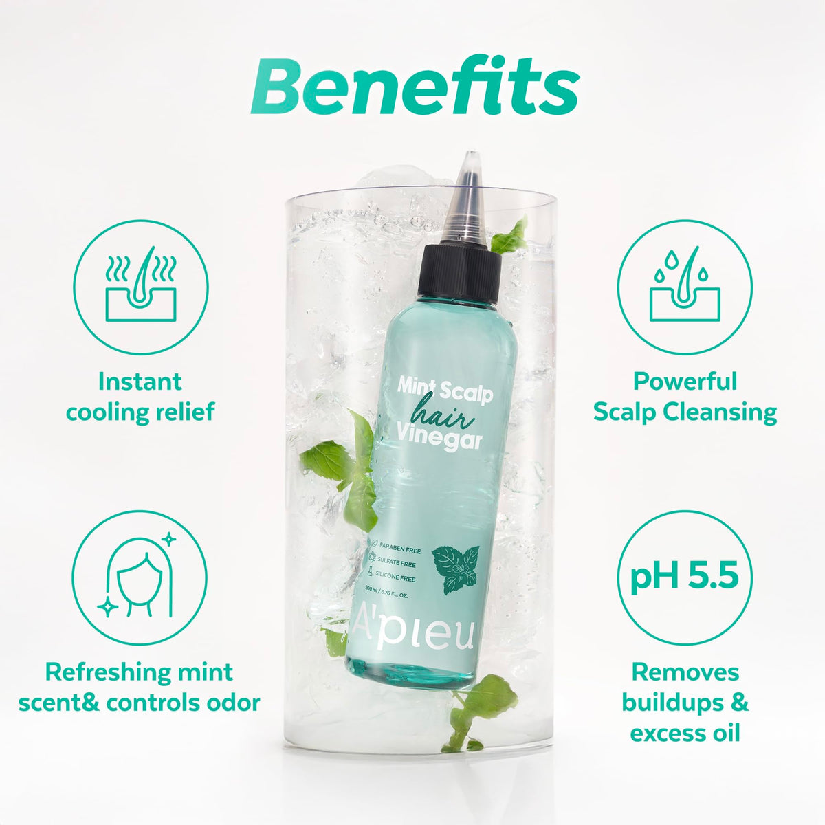 A'PIEU applied to scalp demonstrating targeted detox benefit