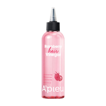 A'PIEU front bottle showing raspberry hair vinegar rinse and clean packaging