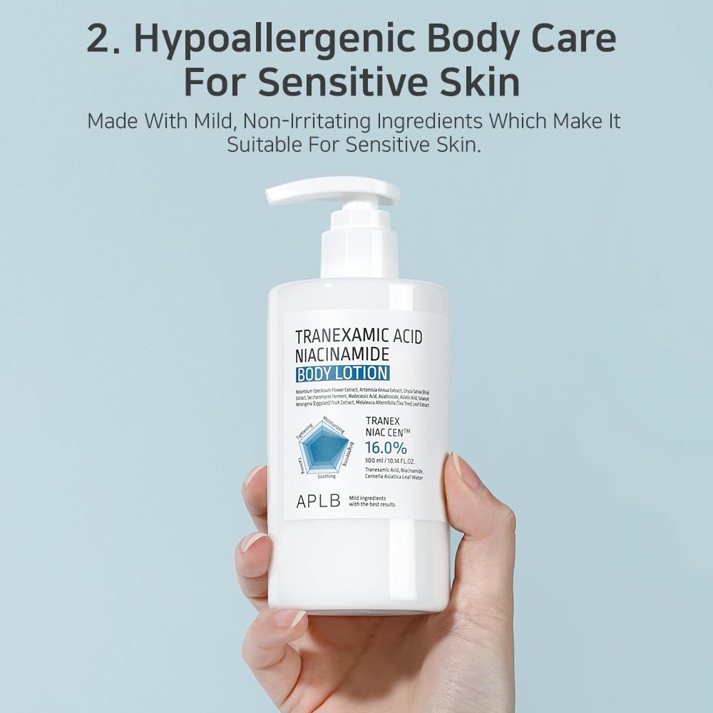 APLB lotion quickly absorbing into skin, shows non-greasy finish and lasting moisture