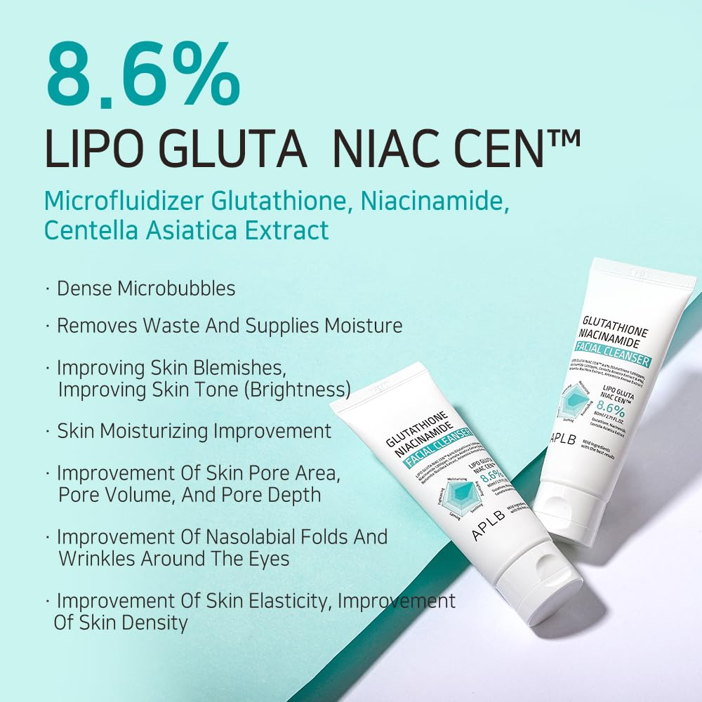 APLB label close-up highlighting glutathione niacinamide ingredient benefits