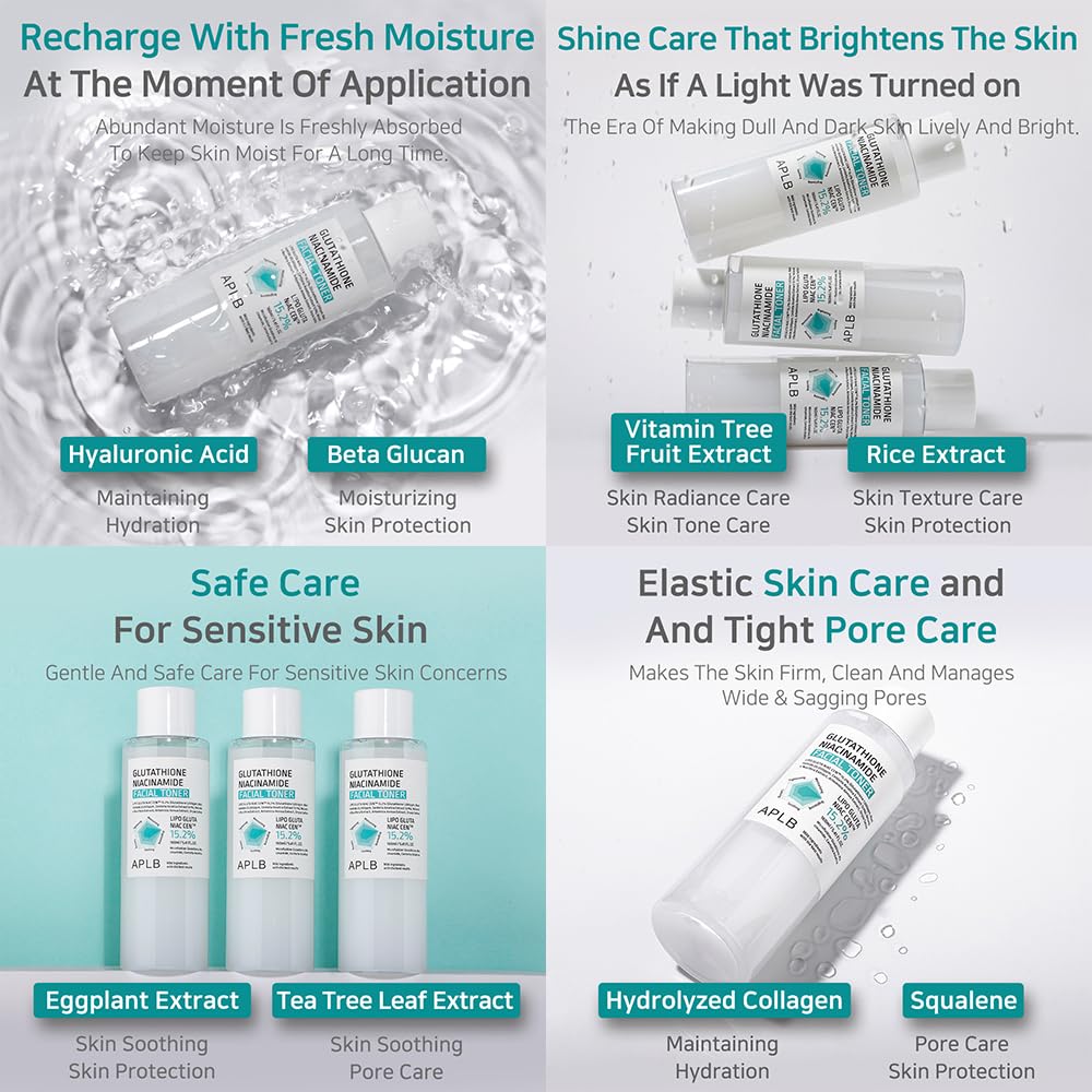 APLB toner on bathroom shelf lifestyle shot conveying daily routine compatibility
