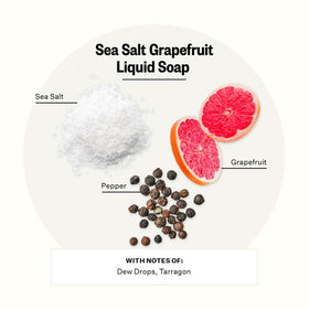 APOTHEKE label close-up highlighting Sea Salt Grapefruit fragrance notes
