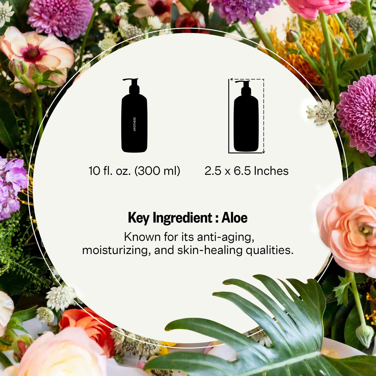 APOTHEKE lotion texture close-up revealing fast-absorbing, non-greasy formula