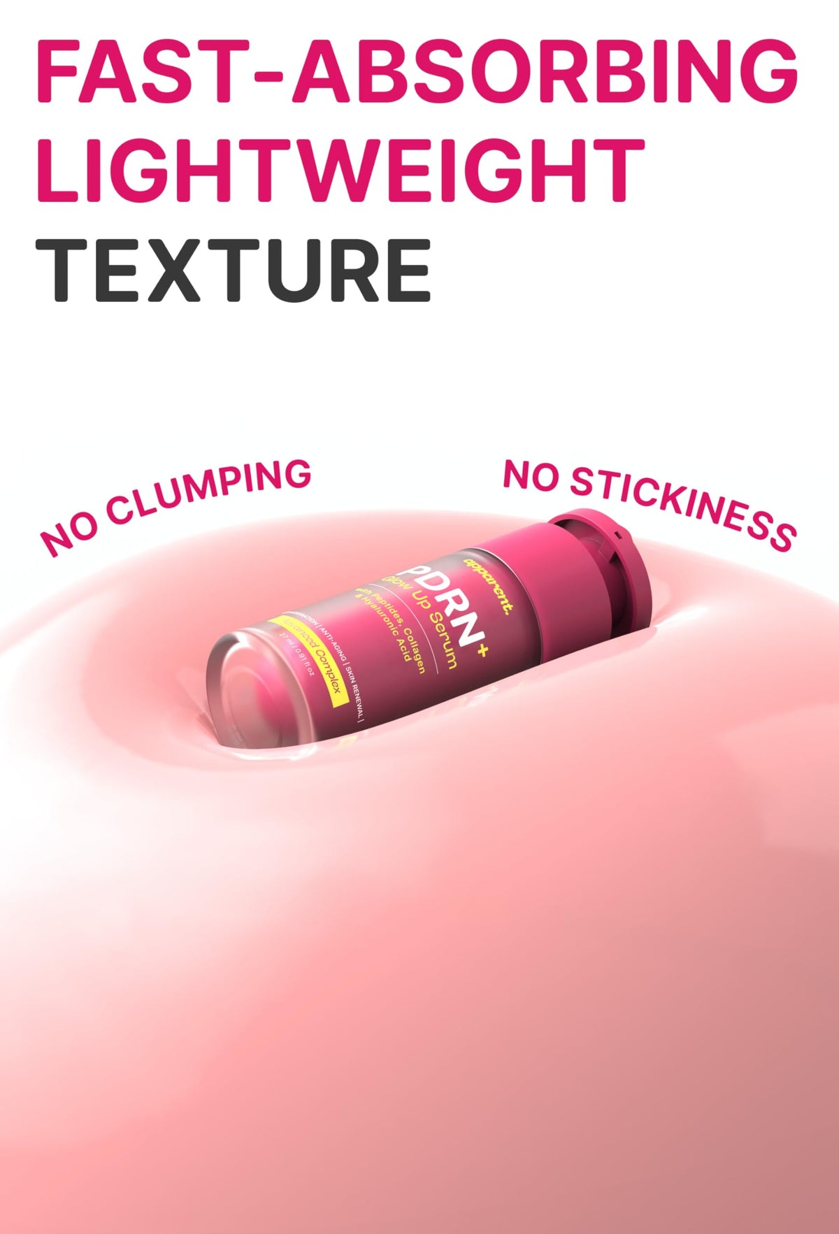 Apparent application on hand demonstrating easy absorption and glow