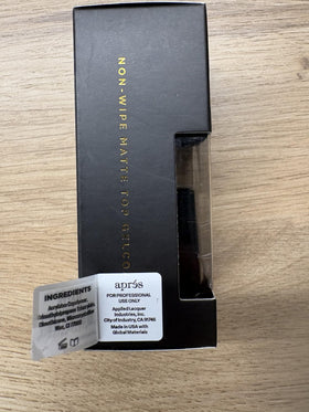 APRÉS bottle next to hand for scale showing compact 15ml travel-friendly size