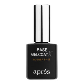 APRÉS front bottle shot showing sleek 15ml base gelcoat, highlights durable foundation