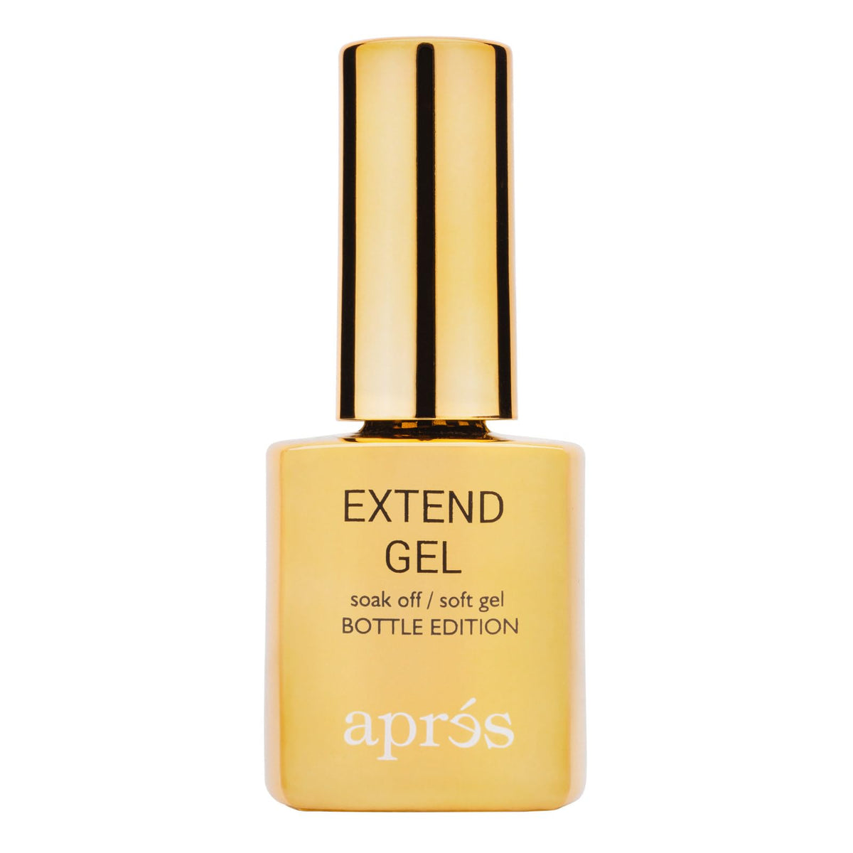 APRÉS gold bottle front packaging showing professional gel adhesive benefits