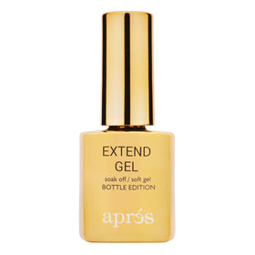 APRÉS gold bottle front packaging showing professional gel adhesive benefits