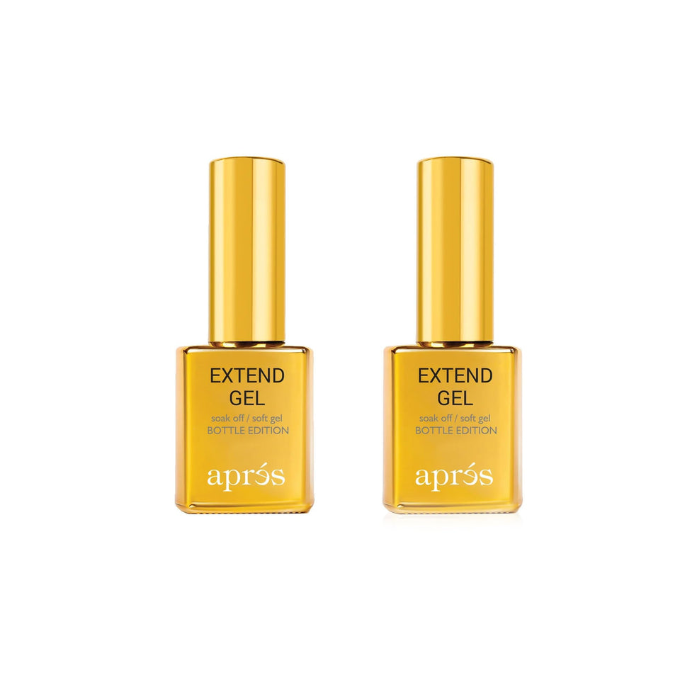 APRÉS gold bottle front view showing label and applicator for precise application