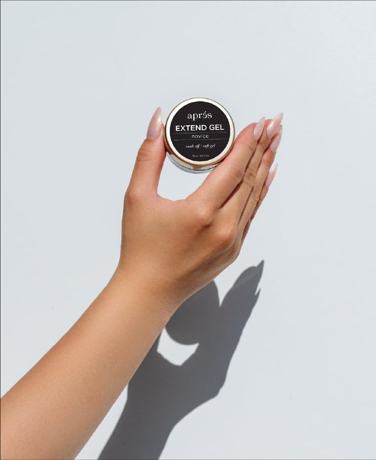 APRÉS product on a tidy nail station conveying beginner-friendly use and professional results