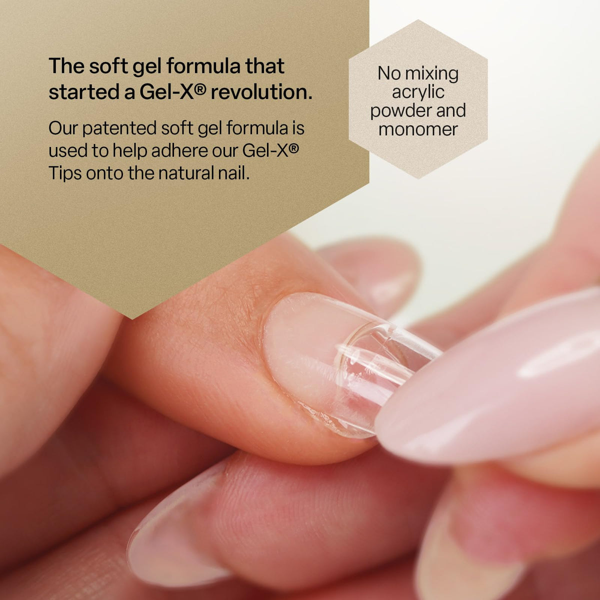 APRÉS gel texture drop on nail illustrating smooth spread and strong hold
