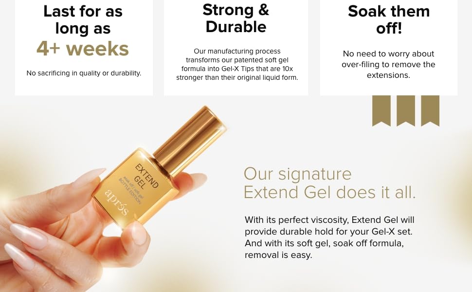 APRÉS in-use with Gel-X tip demonstrating quick placement and secure hold