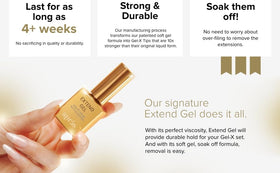 APRÉS in-use with Gel-X tip demonstrating quick placement and secure hold