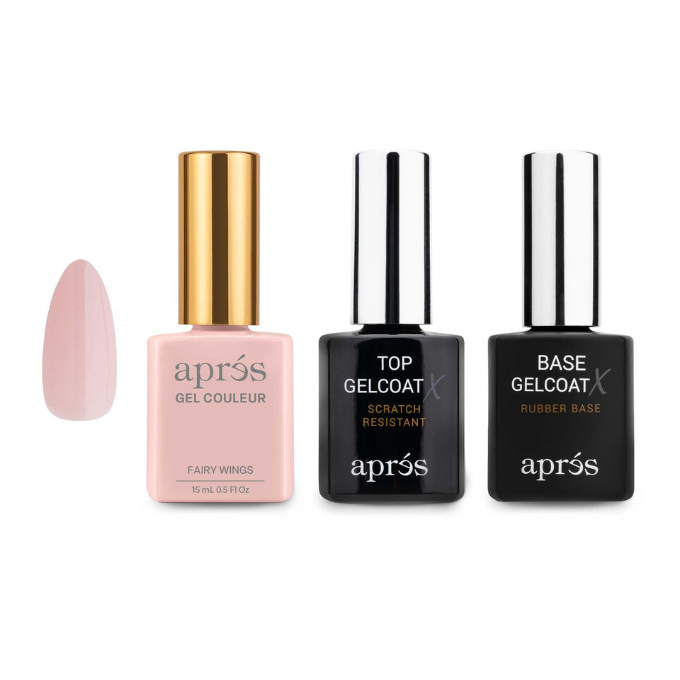 APRÉS front packaging of trio set showing neat bottles and color