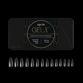 APRÉS box front showing 280 Gel-X almond tips and product benefit